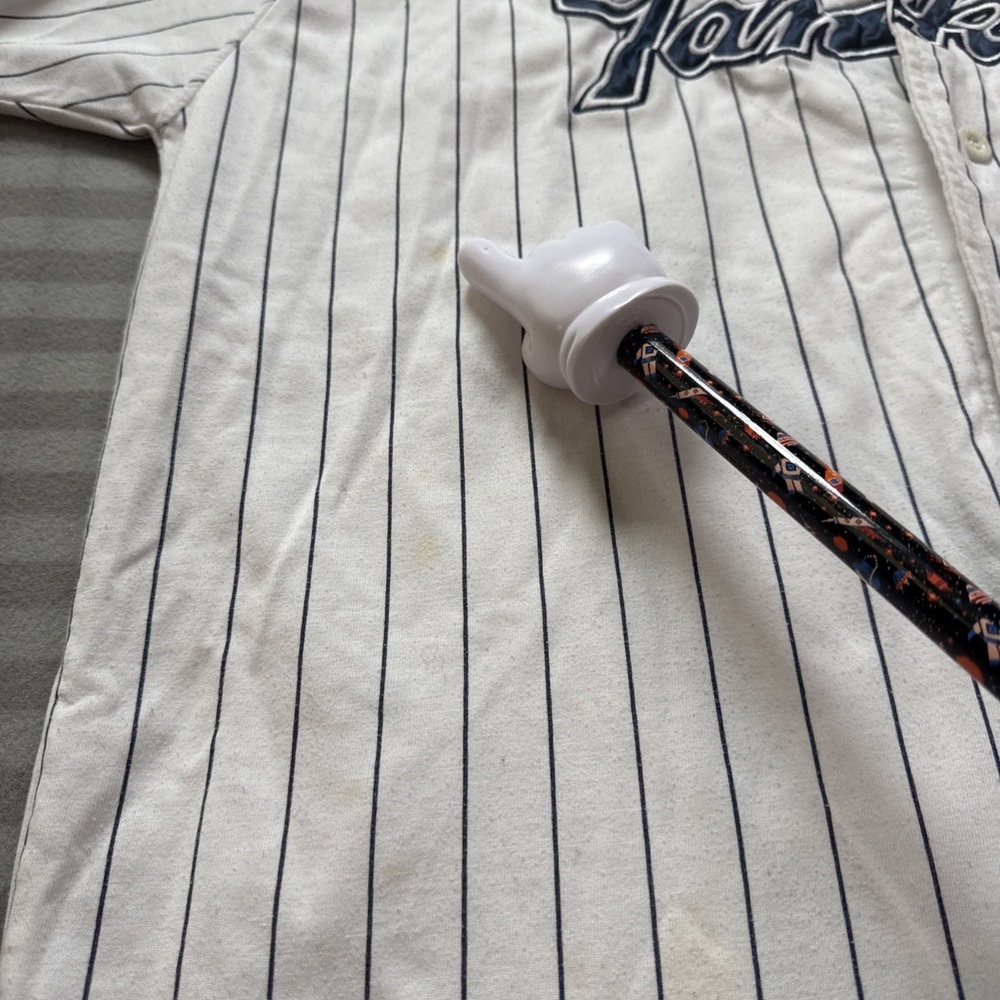 Vintage STARTER New York Yankees Pinstripe Baseball Jersey Mens XL Fair Con READ - Picture 10 of 16